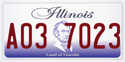 IL license plate A037023