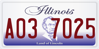IL license plate A037025