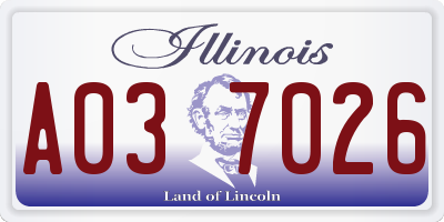 IL license plate A037026