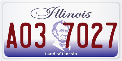 IL license plate A037027