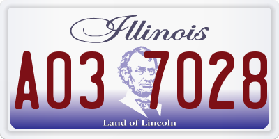 IL license plate A037028