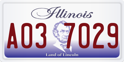 IL license plate A037029