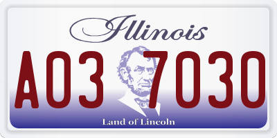 IL license plate A037030