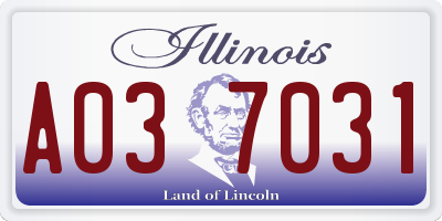 IL license plate A037031