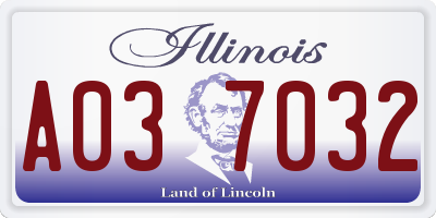 IL license plate A037032