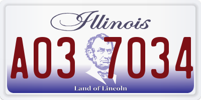 IL license plate A037034