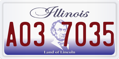 IL license plate A037035