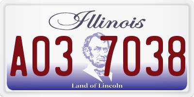 IL license plate A037038