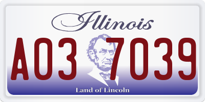 IL license plate A037039