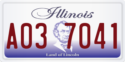IL license plate A037041