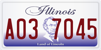 IL license plate A037045