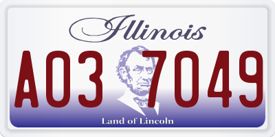 IL license plate A037049