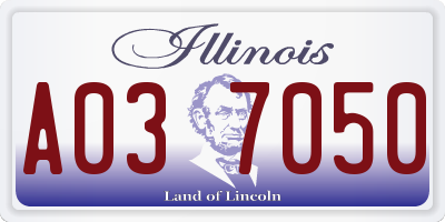 IL license plate A037050
