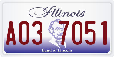 IL license plate A037051