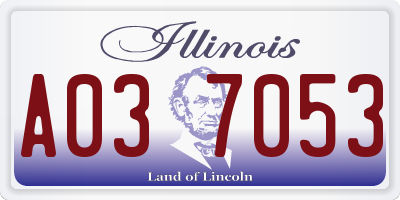 IL license plate A037053