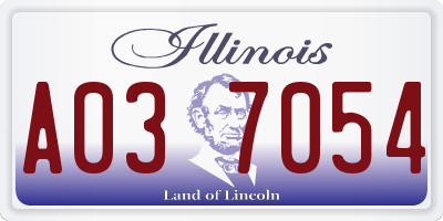 IL license plate A037054