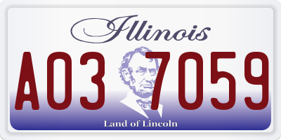 IL license plate A037059