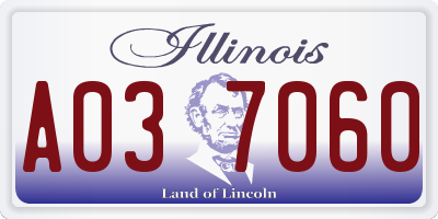 IL license plate A037060