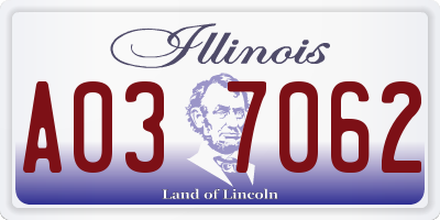 IL license plate A037062