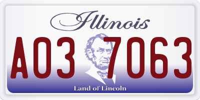IL license plate A037063