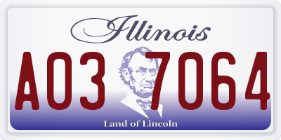 IL license plate A037064