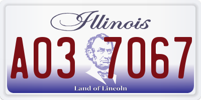 IL license plate A037067