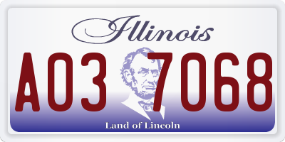 IL license plate A037068