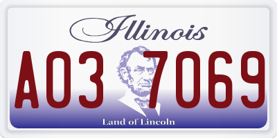 IL license plate A037069