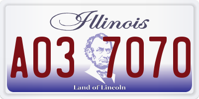 IL license plate A037070