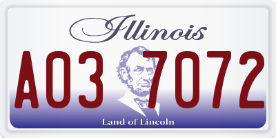 IL license plate A037072