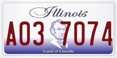 IL license plate A037074