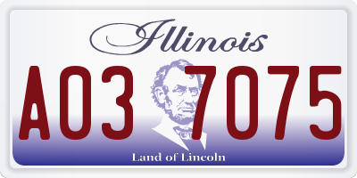 IL license plate A037075