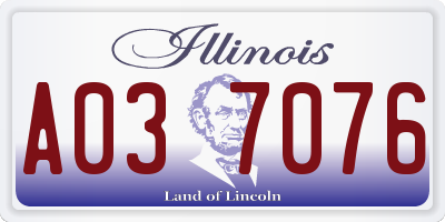 IL license plate A037076