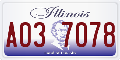 IL license plate A037078