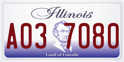 IL license plate A037080