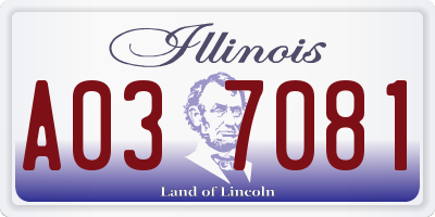 IL license plate A037081