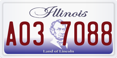 IL license plate A037088