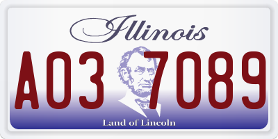 IL license plate A037089