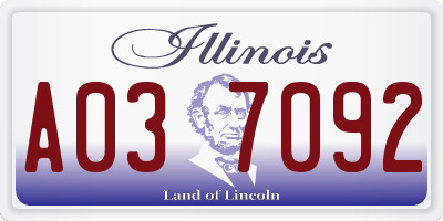 IL license plate A037092