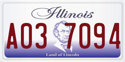 IL license plate A037094