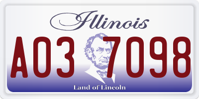 IL license plate A037098
