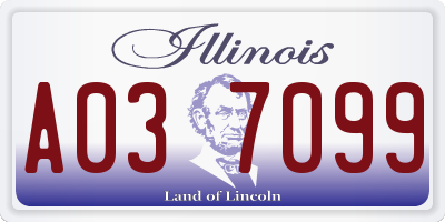 IL license plate A037099