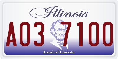 IL license plate A037100