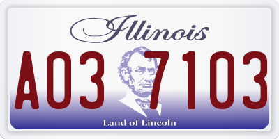 IL license plate A037103