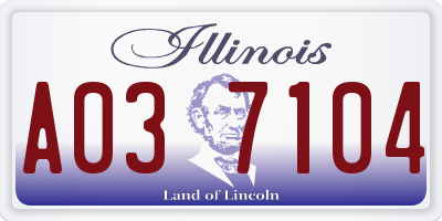 IL license plate A037104