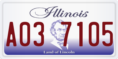 IL license plate A037105