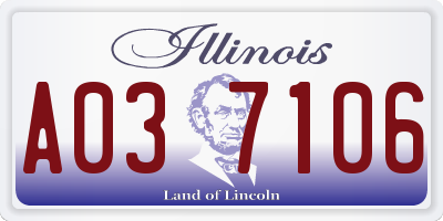 IL license plate A037106