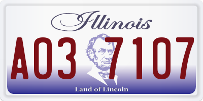 IL license plate A037107