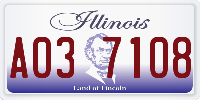IL license plate A037108