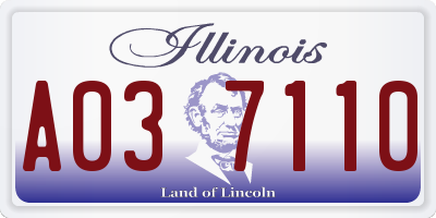 IL license plate A037110